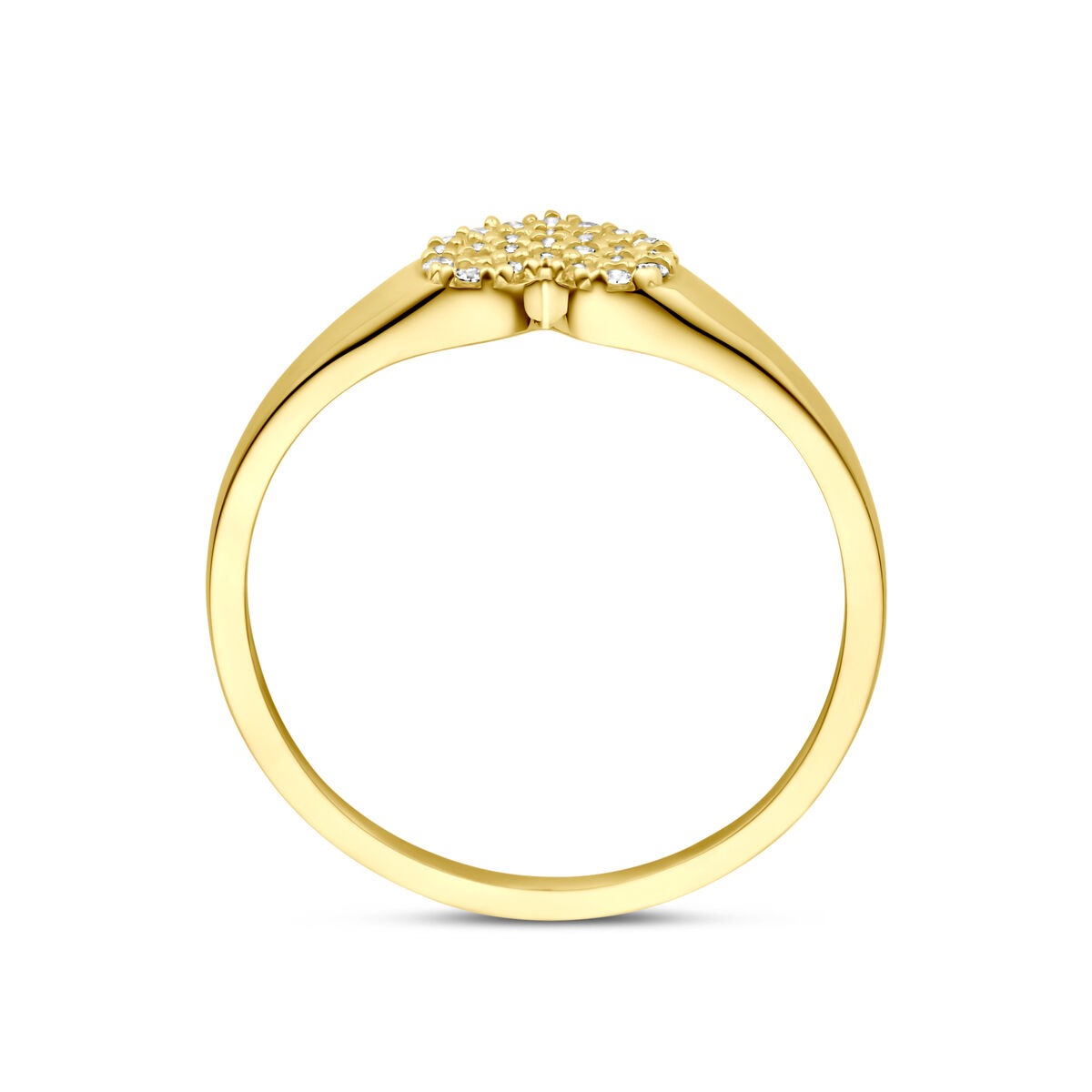 14k złoty pierścionek z sercem z cyrkonii – 6 mm