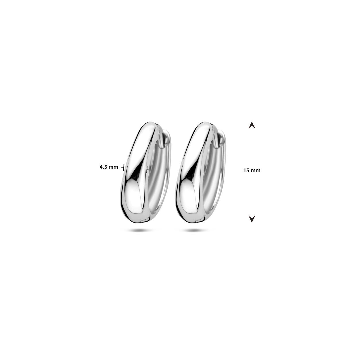 Srebrne kolczyki damskie – rodowane 925 srebro, 15 mm
