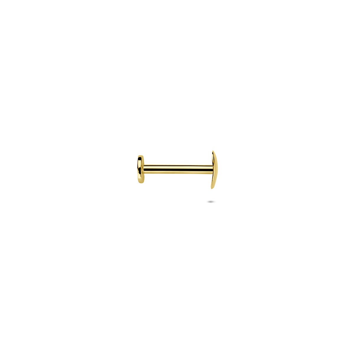 14k żółte złoto piercing z płaskim tyłem z serduszkiem – symbol miłości