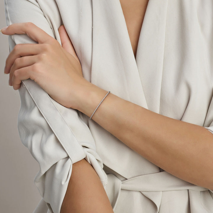 14k Witgouden tennis armband met lab grown diamant