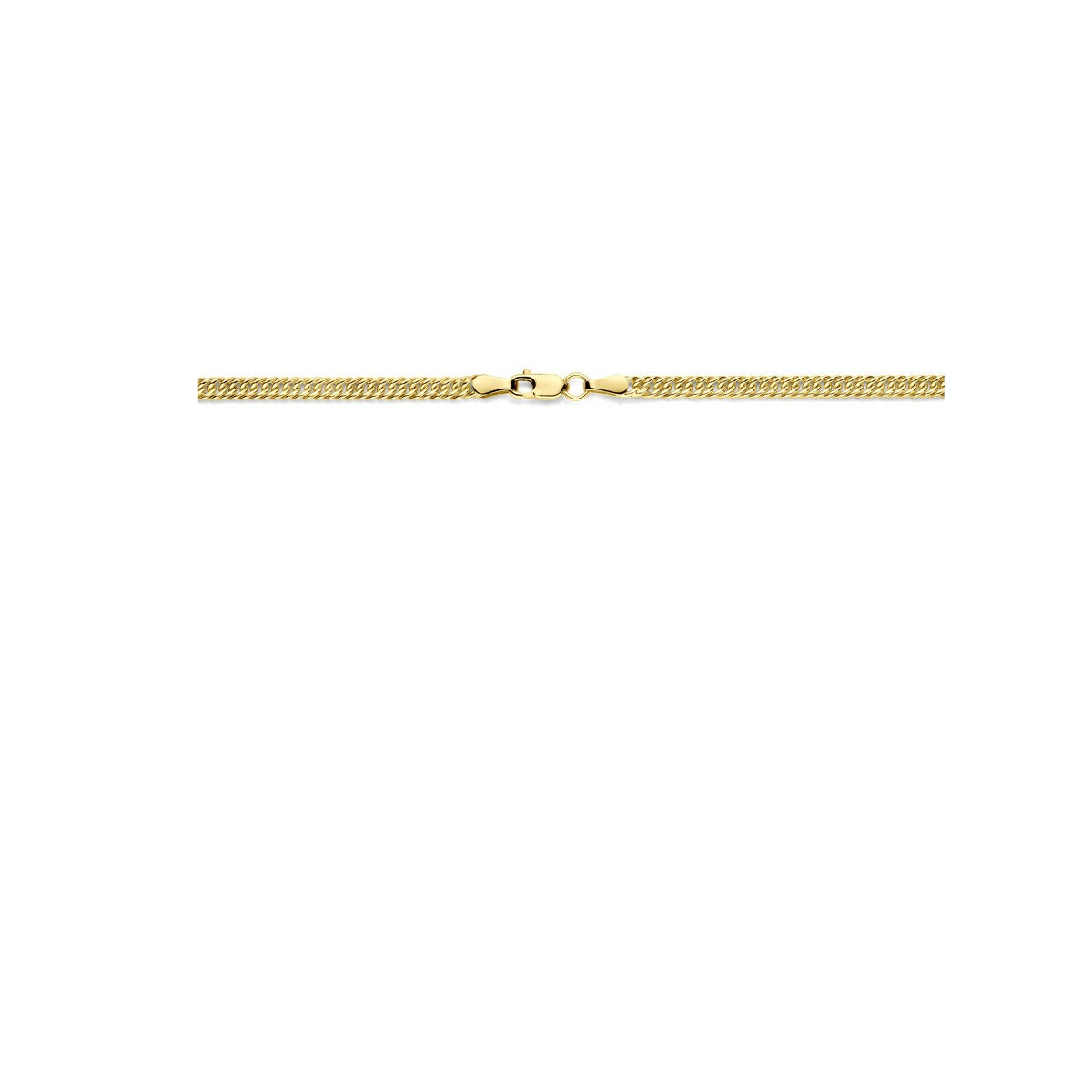 14k żółte złoto gourmette naszyjnik z srebrnym rdzeniem – 45cm