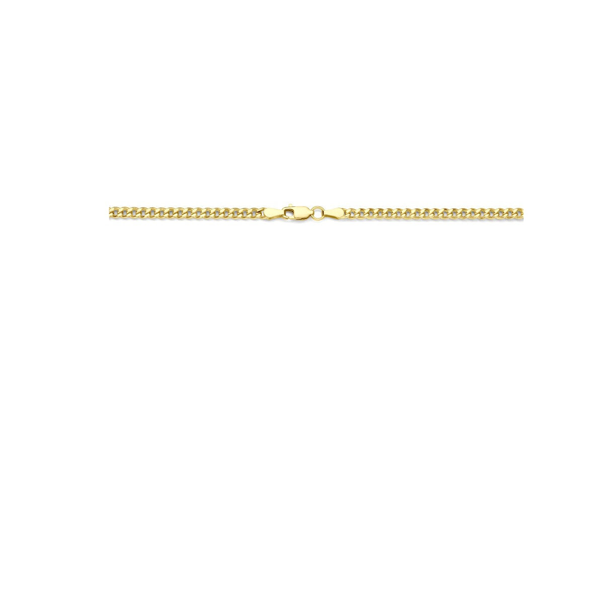 Szlifowany naszyjnik gourmette – 14k żółte złoto z srebrnym rdzeniem, 3.7 mm szerokości