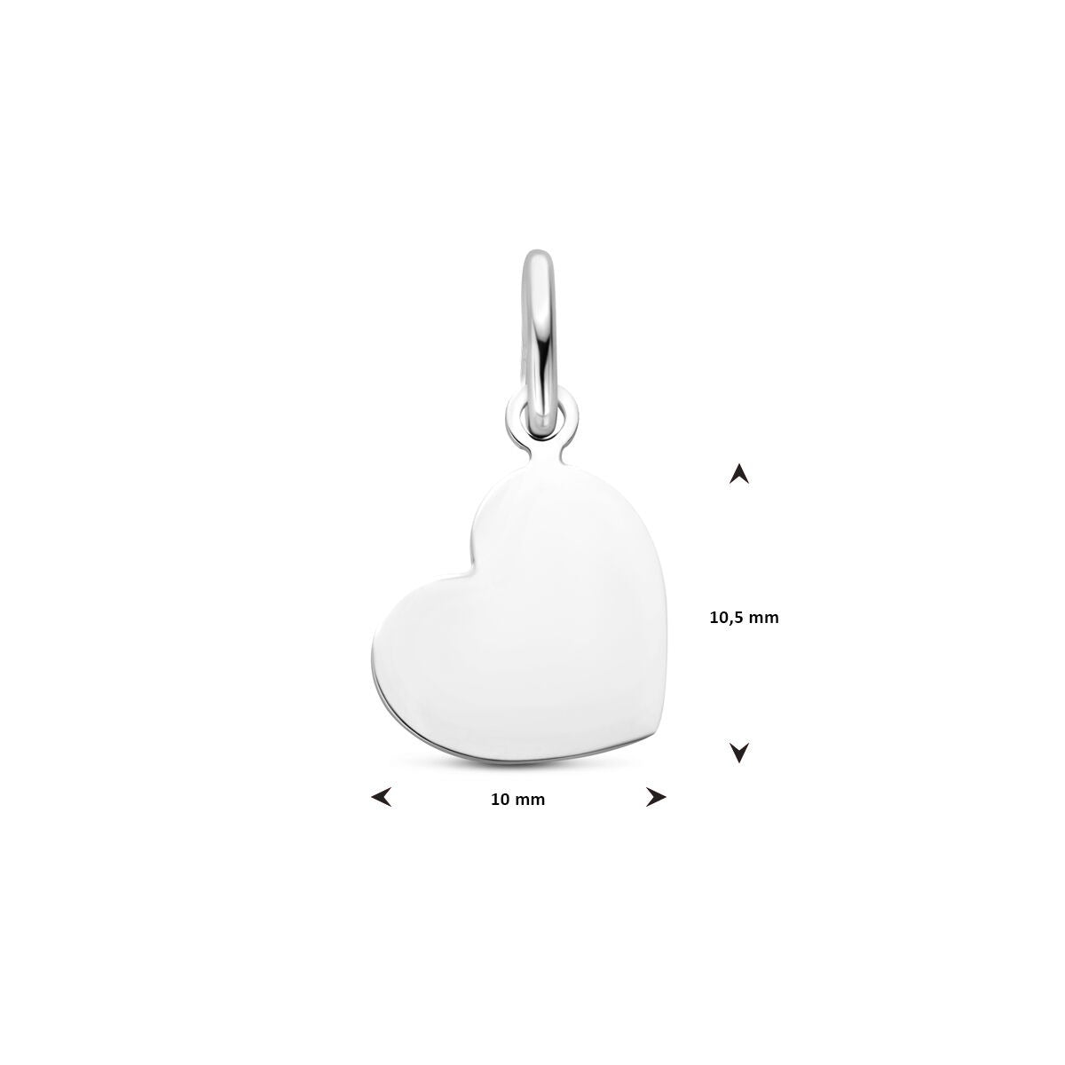 wisiorek serce 10,5 mm srebro rodowane