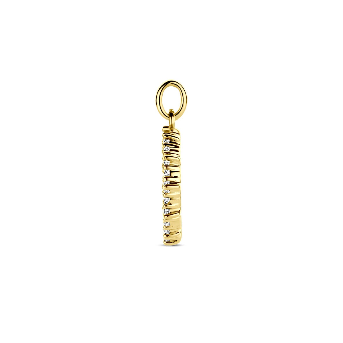14k żółte złoto wisiorek z diamentem – 0.25 ct, 18 mm wysokości