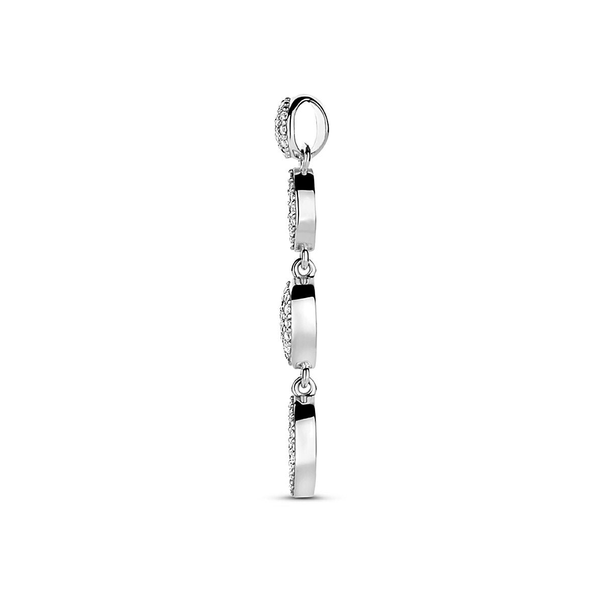 Srebrny wisiorek z cyrkonią – rodowany srebro 925, 37 mm