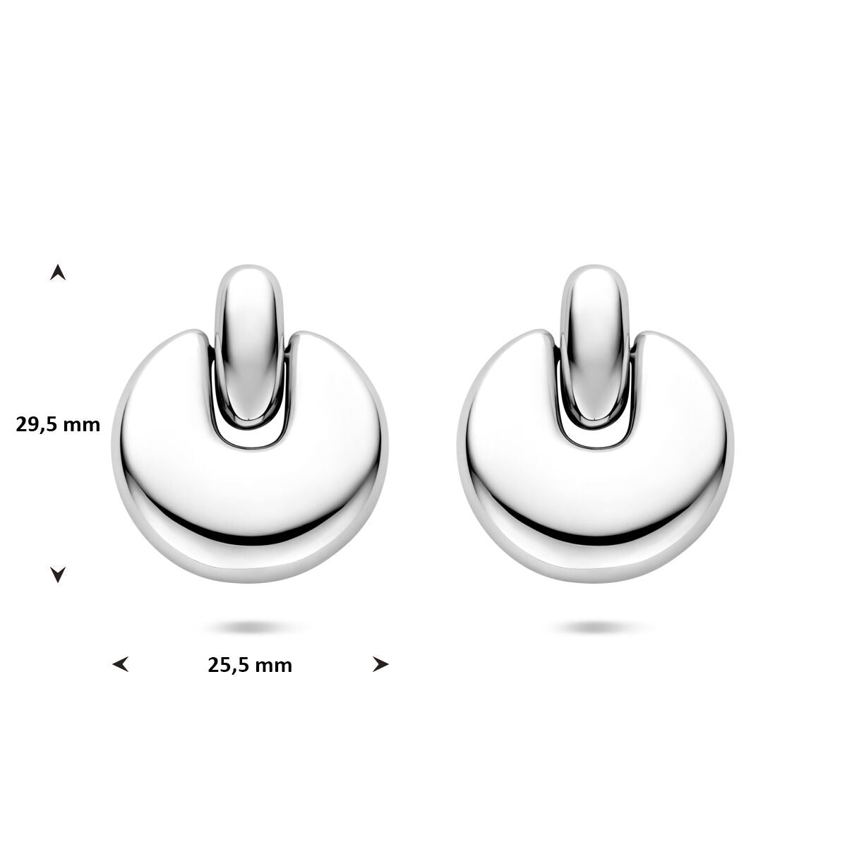 Stalowe kolczyki damskie w kolorze srebrnym 29,5 mm