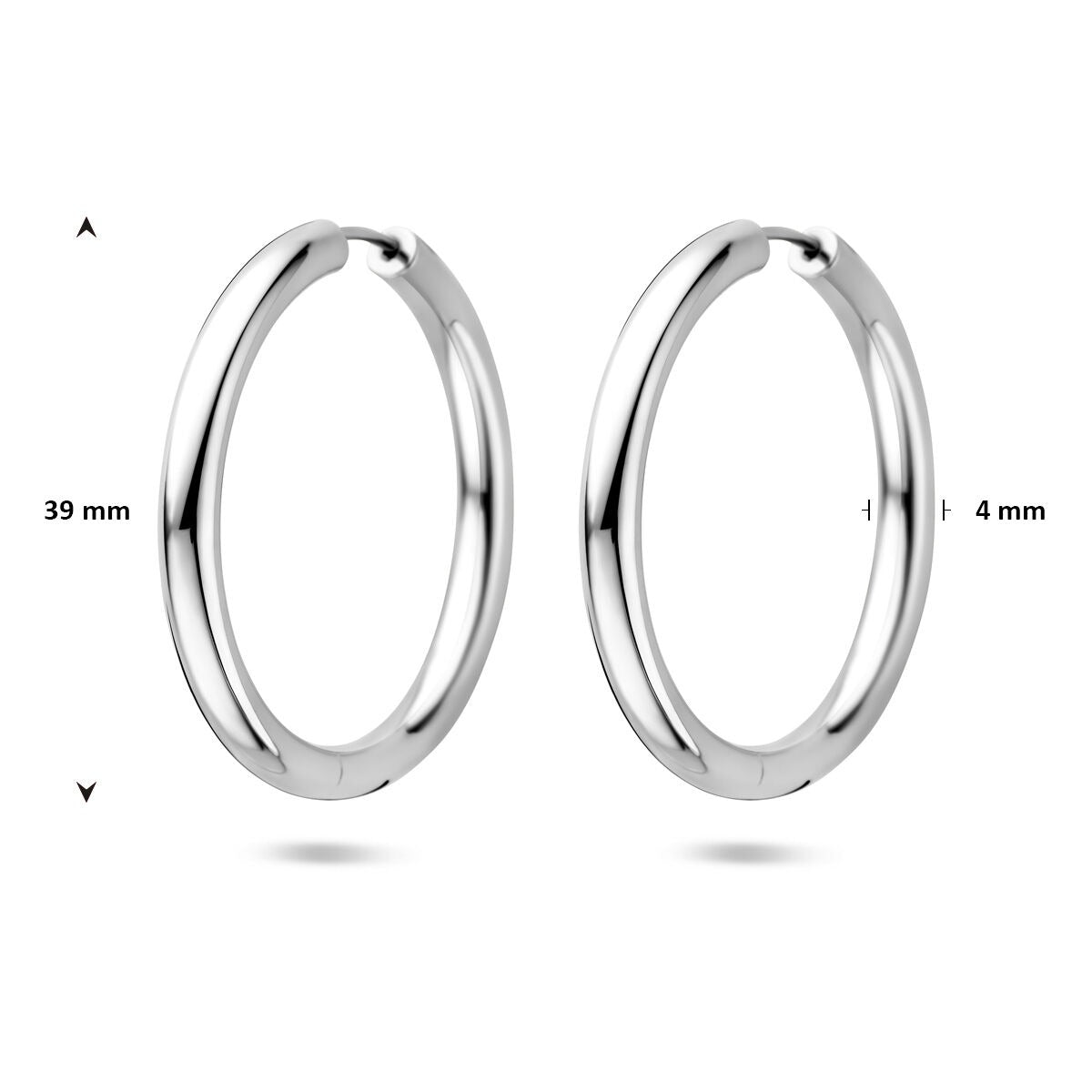 Srebrne kolczyki koła – rodowane 925 srebro 39 mm