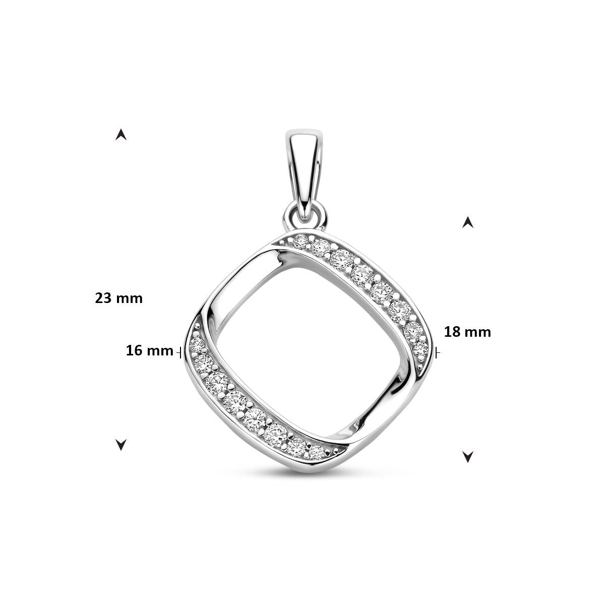Srebrny wisiorek z cyrkonią 925 rodowany – 23 mm