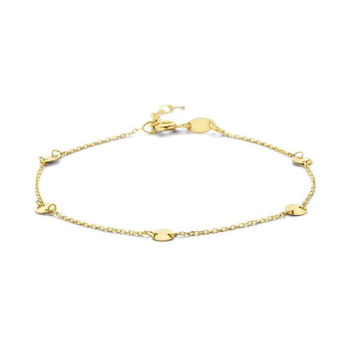9k Geelgouden armband met ronde plaatjes