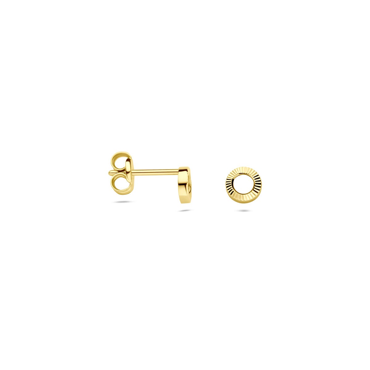 14k żółte złoto kolczyki wkrętki okrągłe 4.5mm