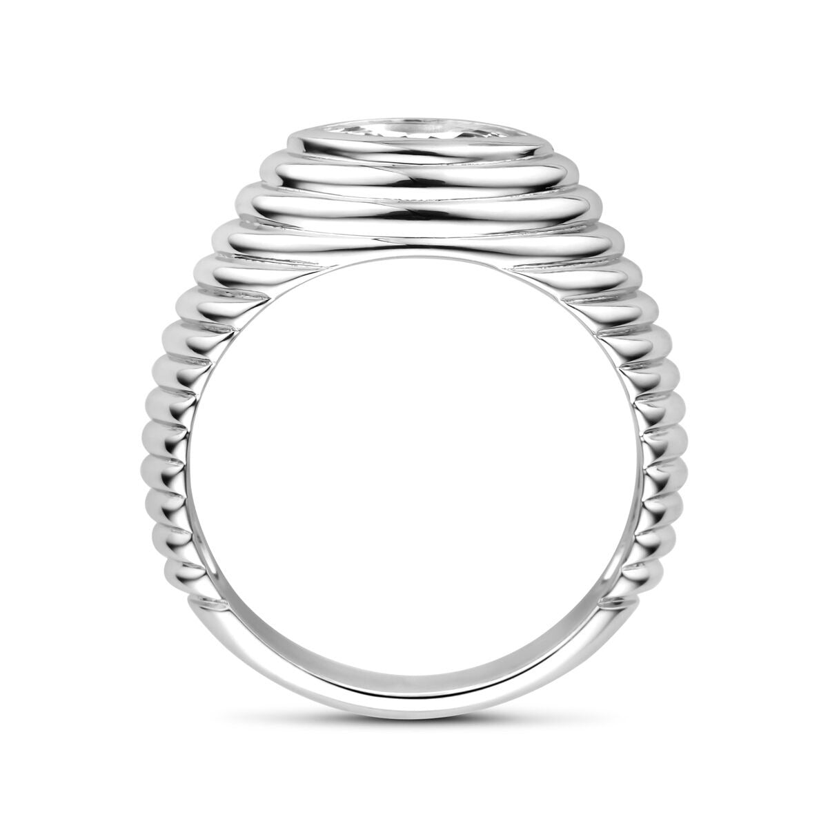 Srebrny pierścionek z cyrkonią markiz – rodowany srebro 925, 7 mm szerokości