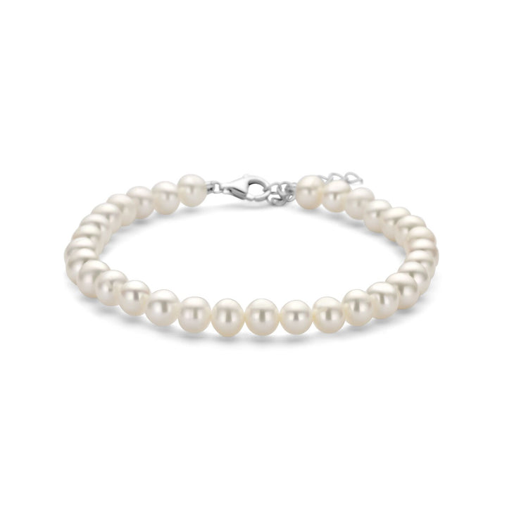 Zilveren dames armband met parels – gerhodineerd 925 zilver