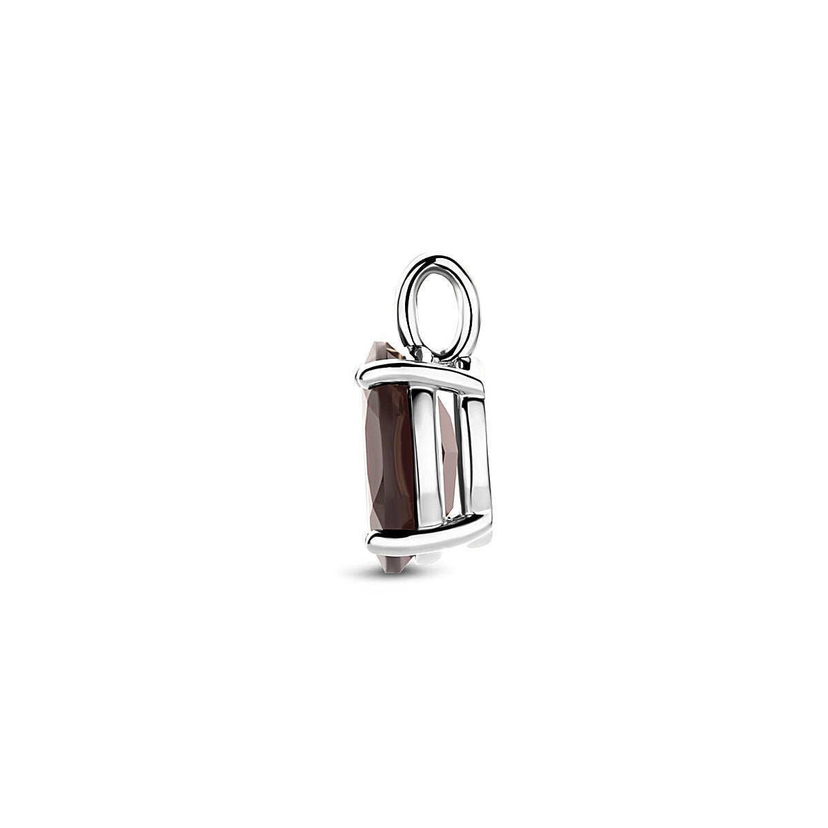 Srebrny wisiorek z granatem – rodowany 925 srebro, 14 x 8 mm