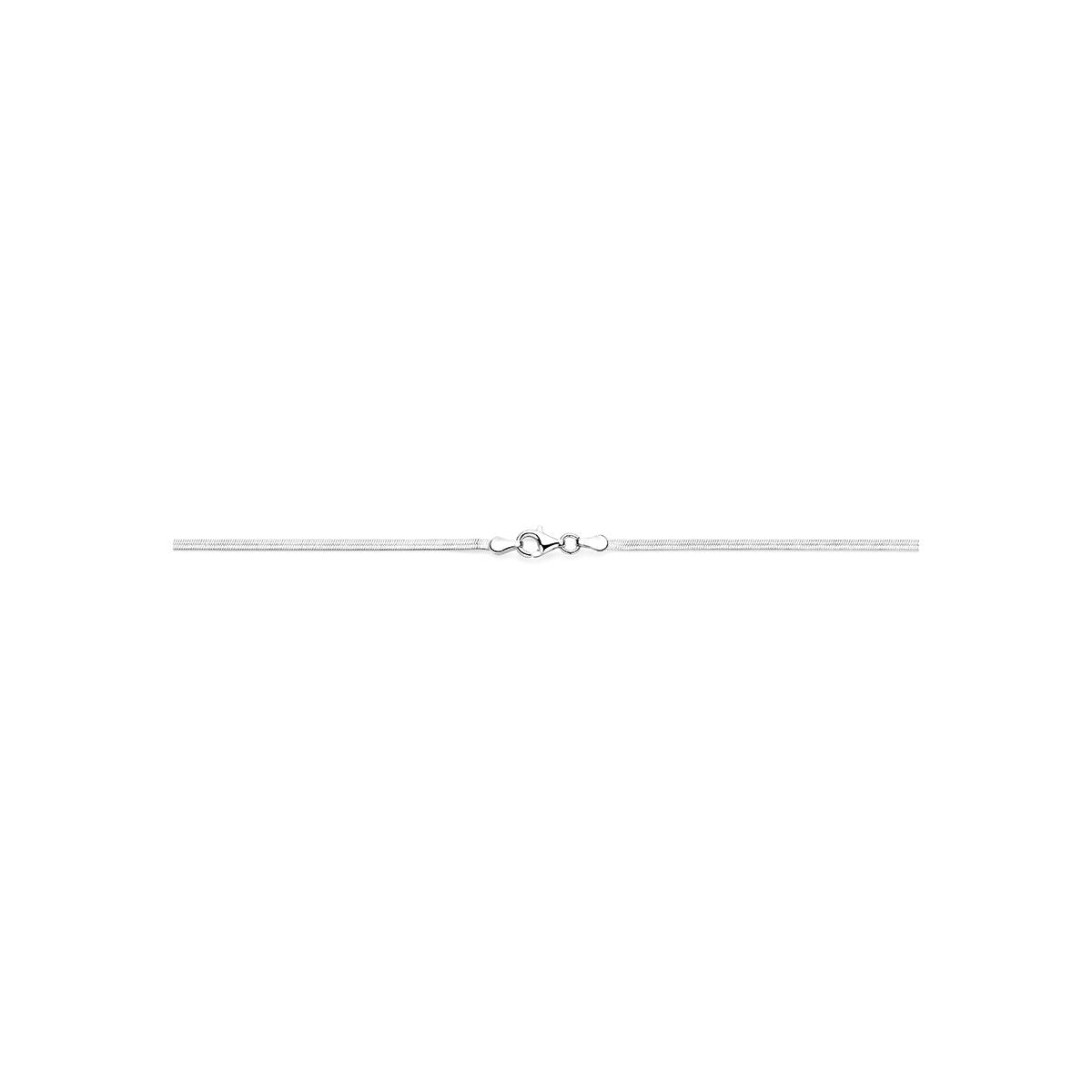 naszyjnik wąż płaski 2 mm 43 cm srebro rodowane