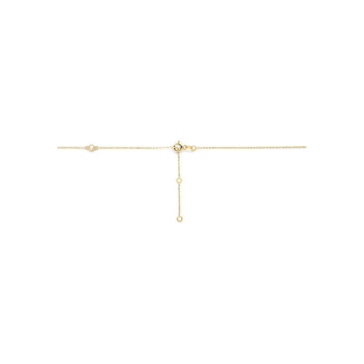 9k geelgouden collier met zirkonia