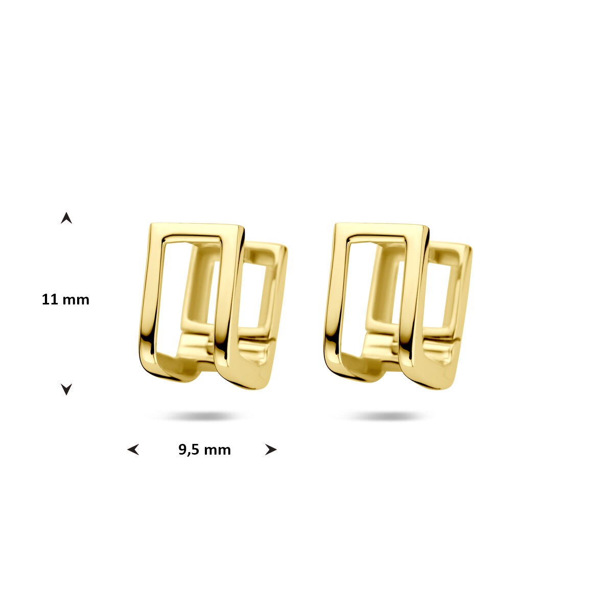 klamry do uszu 11 mm 1 mikron srebro pozłacane (żółte)