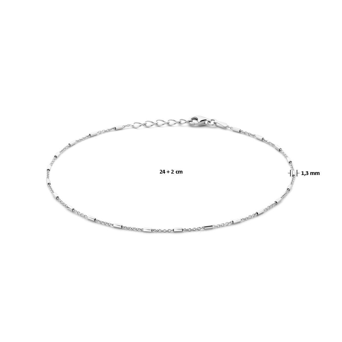 925 Rodowane Srebrne Bransoletki na Kostkę z Rurek
