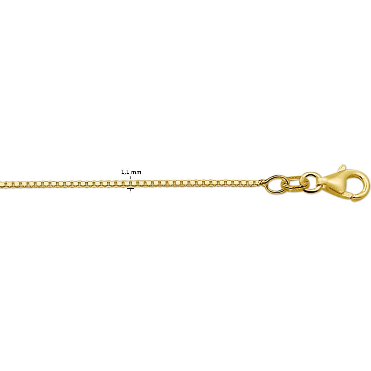 Złoty naszyjnik 18k – weneckie ogniwo 1,1 mm
