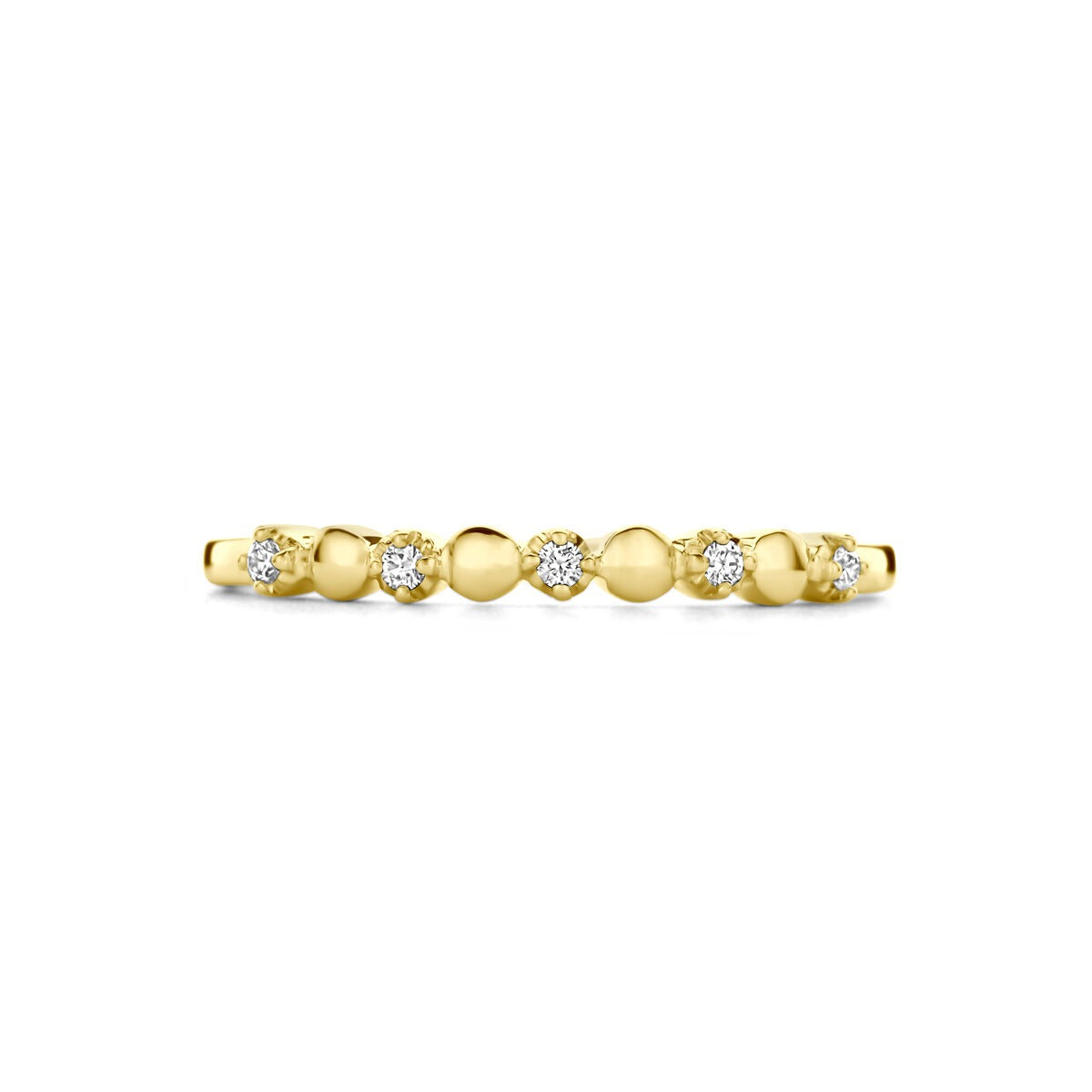 14k złoty damski pierścionek z diamentem – 0.05 ct, 2 mm