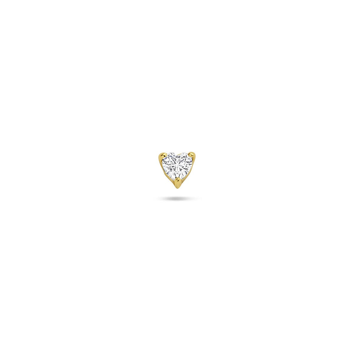 Pozłacany srebrny piercing w kształcie serca z cyrkonią – 925 srebro