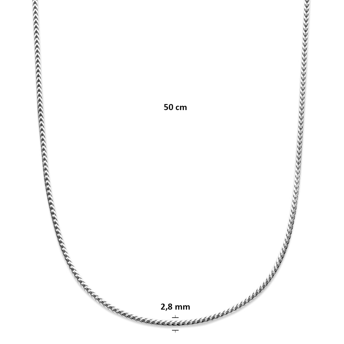 Srebrny męski naszyjnik – Rodowany naszyjnik w kształcie lisa 2,8 mm