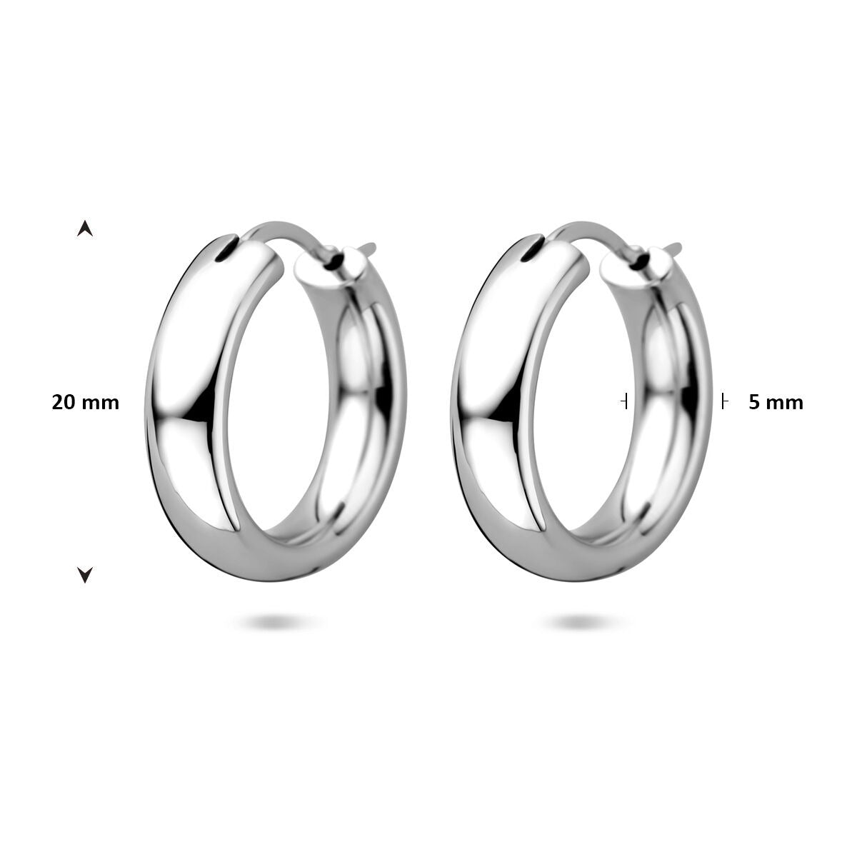 Srebrne kolczyki koła 925 rodowane – 20 mm