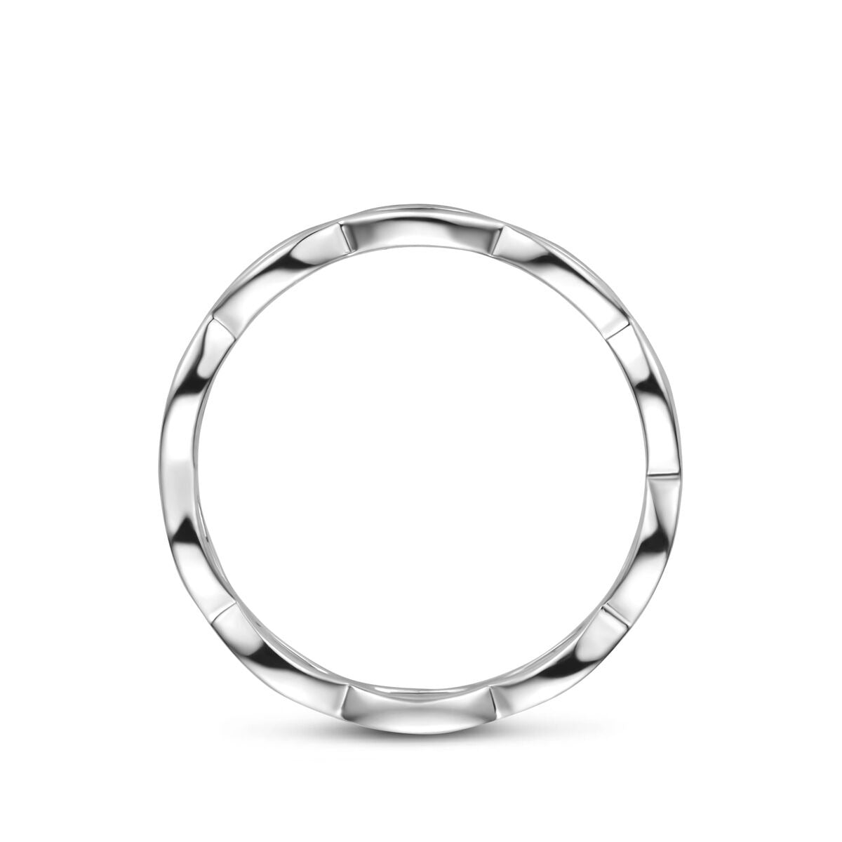 Rodowany 925 Srebrny Pierścionek 3 mm Damski