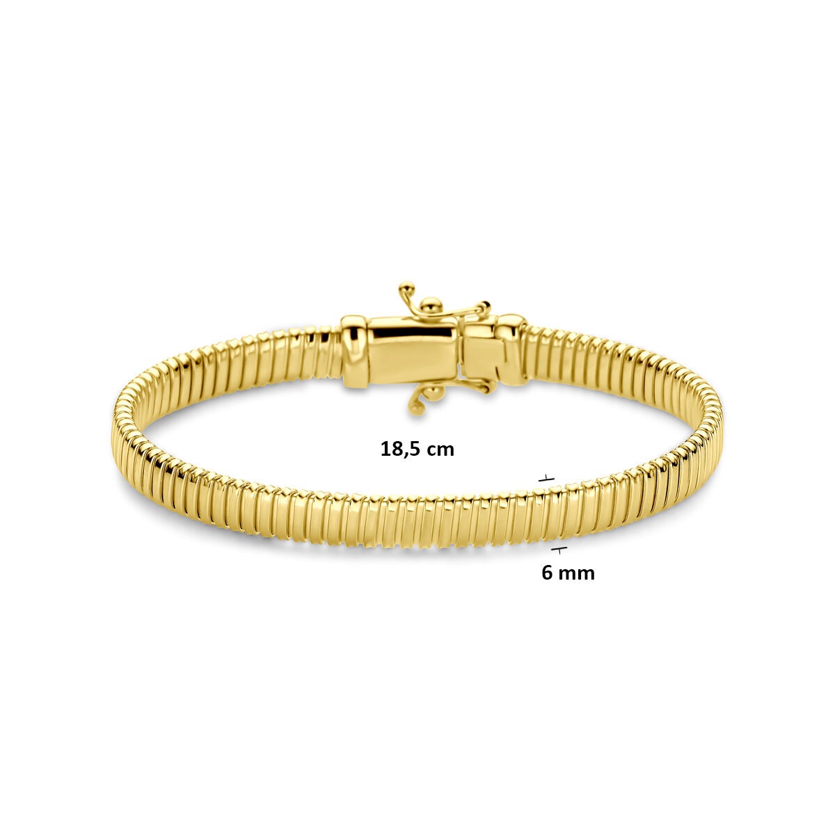 14k żółte złoto damska bransoletka z ogniwem tubogas – 6 mm