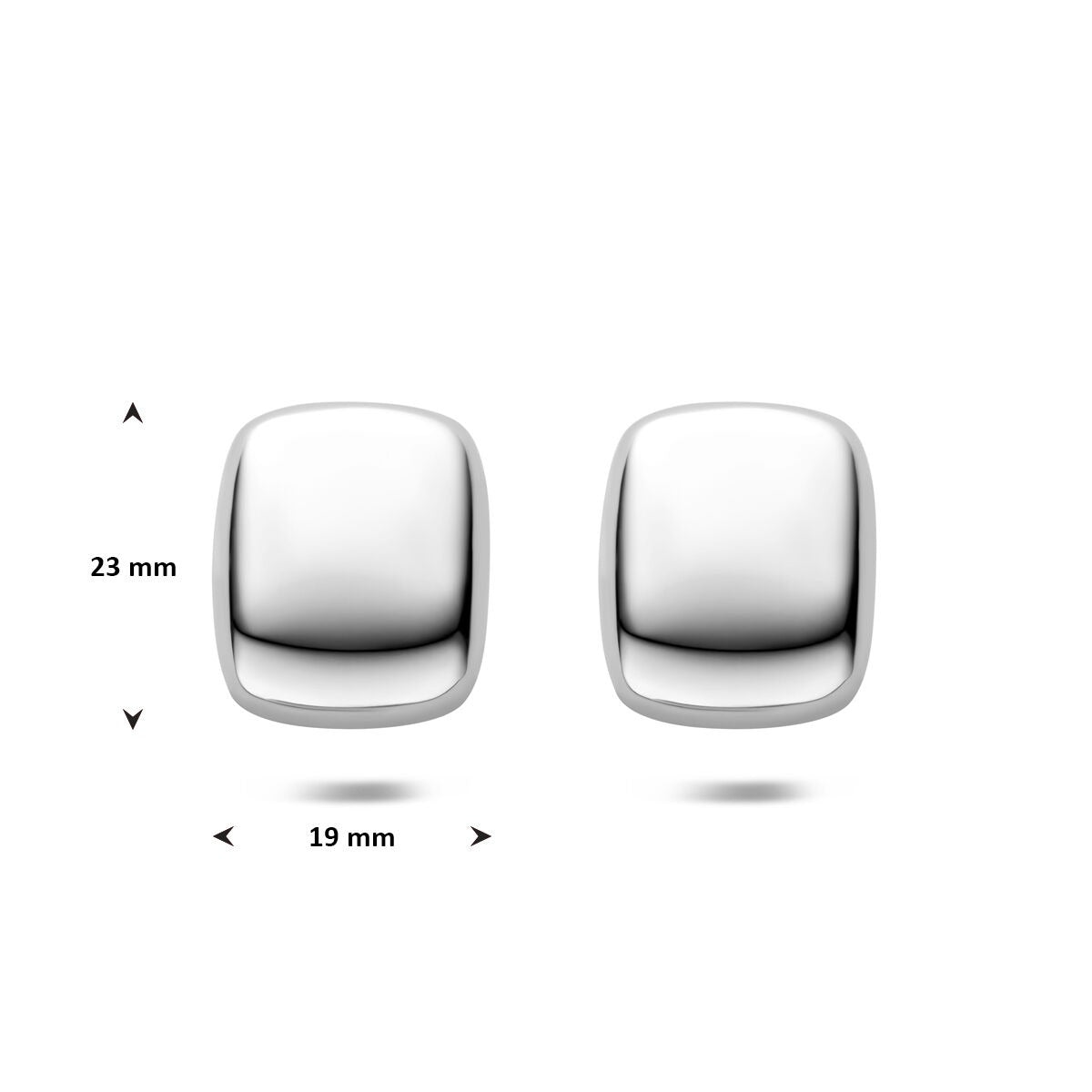 Stalowe kolczyki wkrętki w kolorze srebrnym – 23x19mm