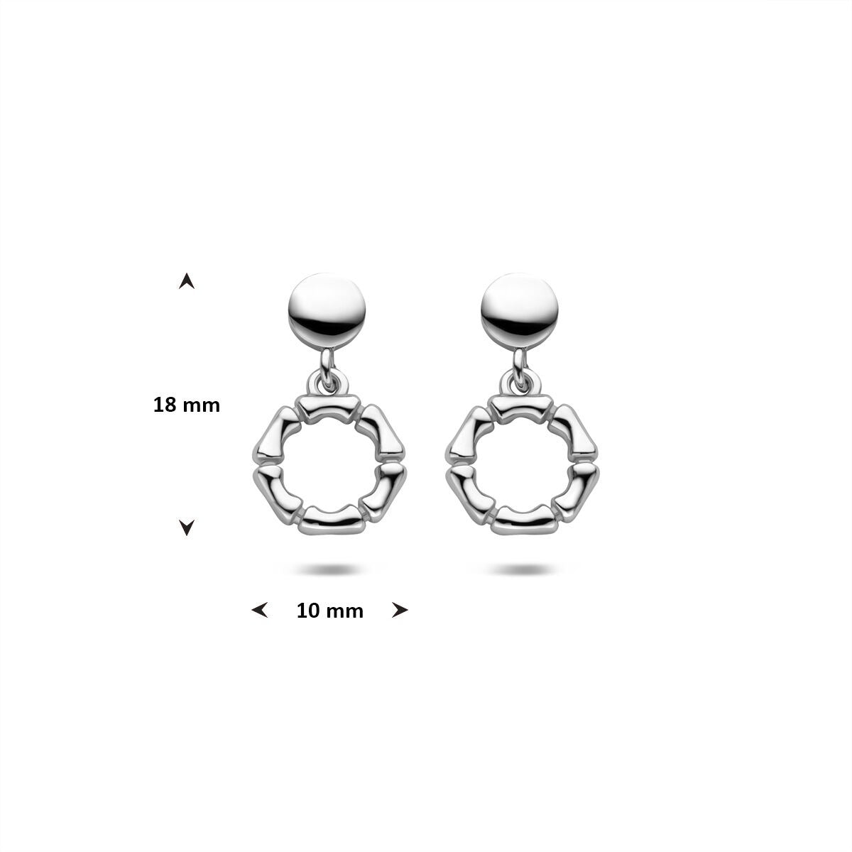 Srebrne damskie kolczyki – rodowane 925 srebro 18 mm