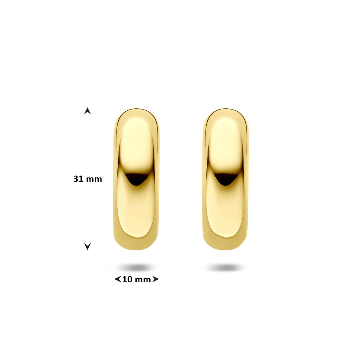 Stalowe Kolczyki Koła Żółte PVD – 31x10mm