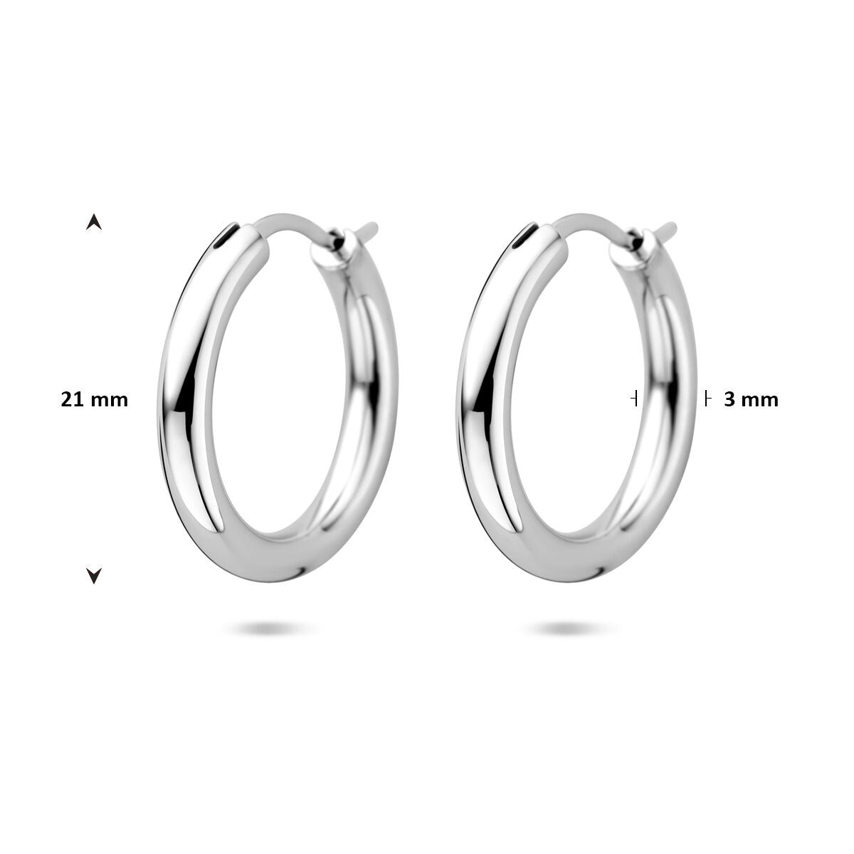 Srebrne kolczyki koła 925 rodowane – 11 mm