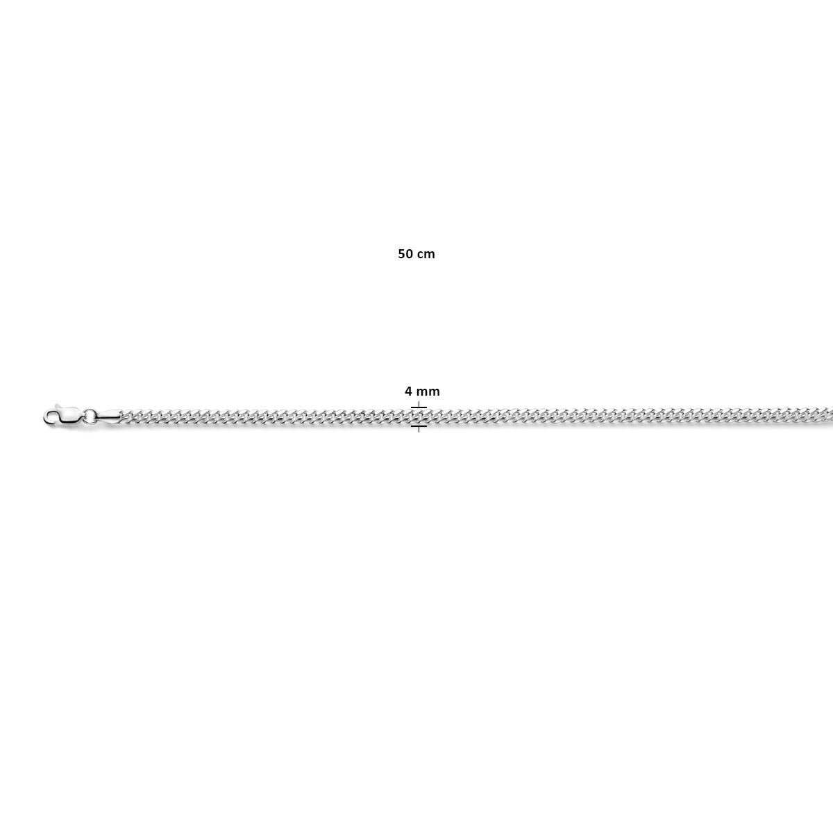 Srebrny damski naszyjnik z ogniwami gourmette – srebro 925, 4 mm szerokości