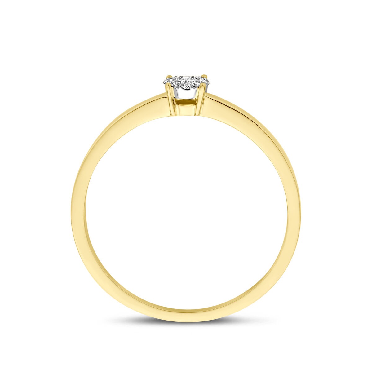 pierścionek z białego i żółtego złota z diamentem 0.06ct