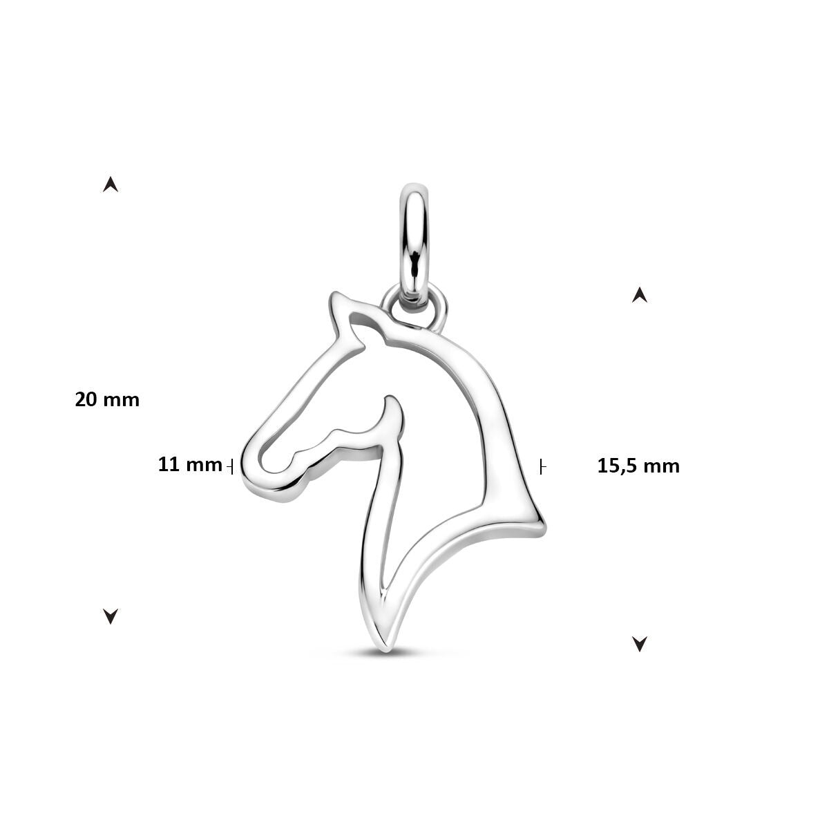 Srebrny wisiorek koń – rodowany 925 srebro 20 mm
