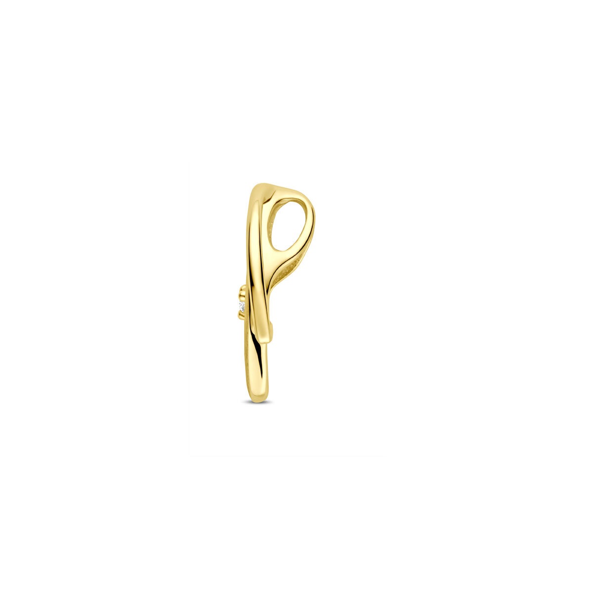 Złoty wisiorek z diamentem 14k 0.02ct h si 15,5 mm