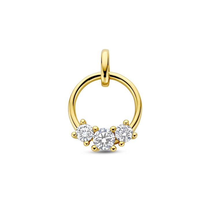 14k Geelgouden hanger met lab grown diamant