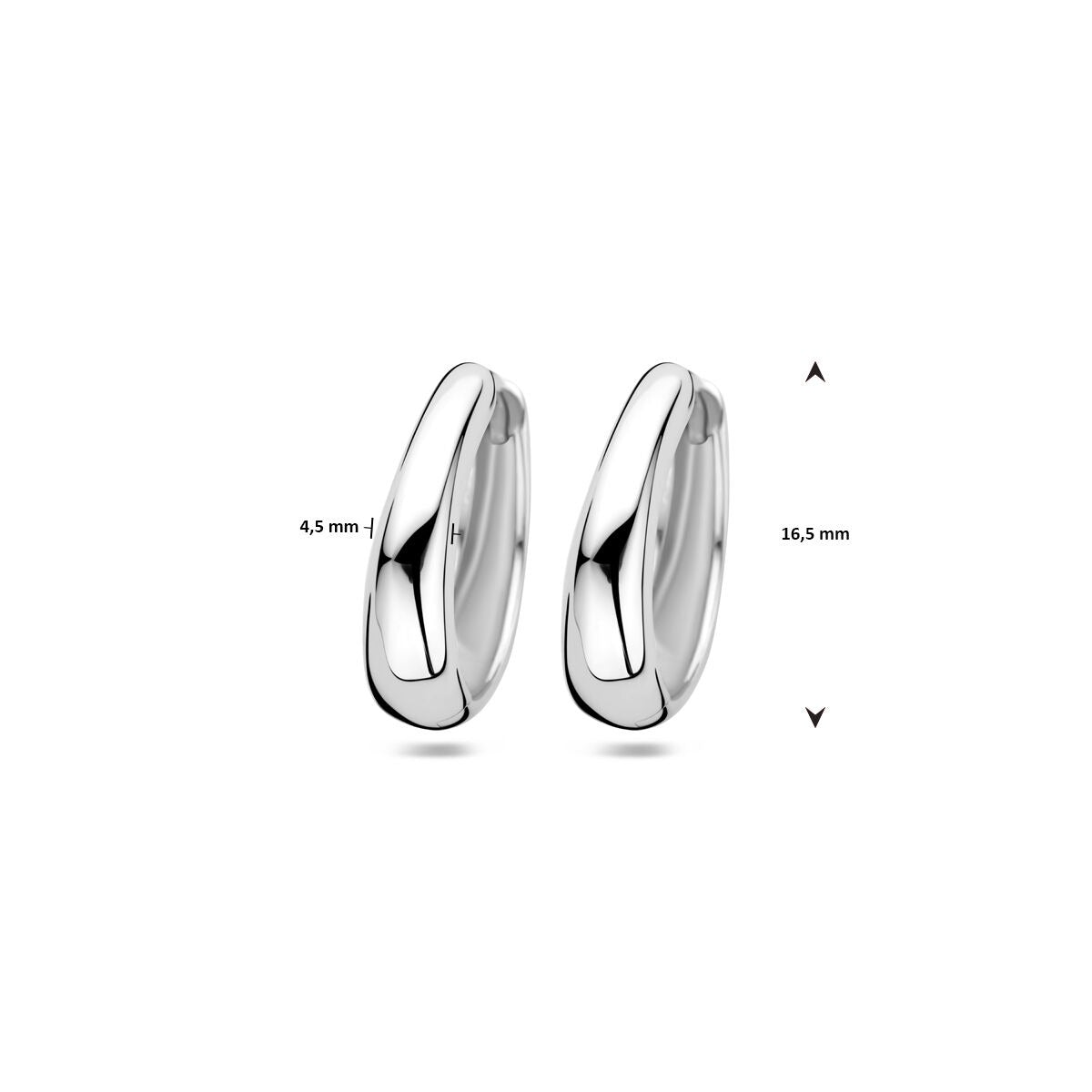 Srebrne kolczyki damskie – rodowane 925 srebro, 16,5 mm