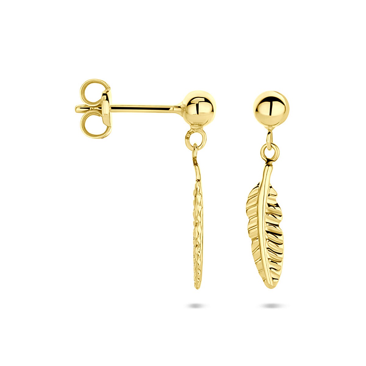 14k żółte złoto kolczyki w kształcie sprężyny 17mm