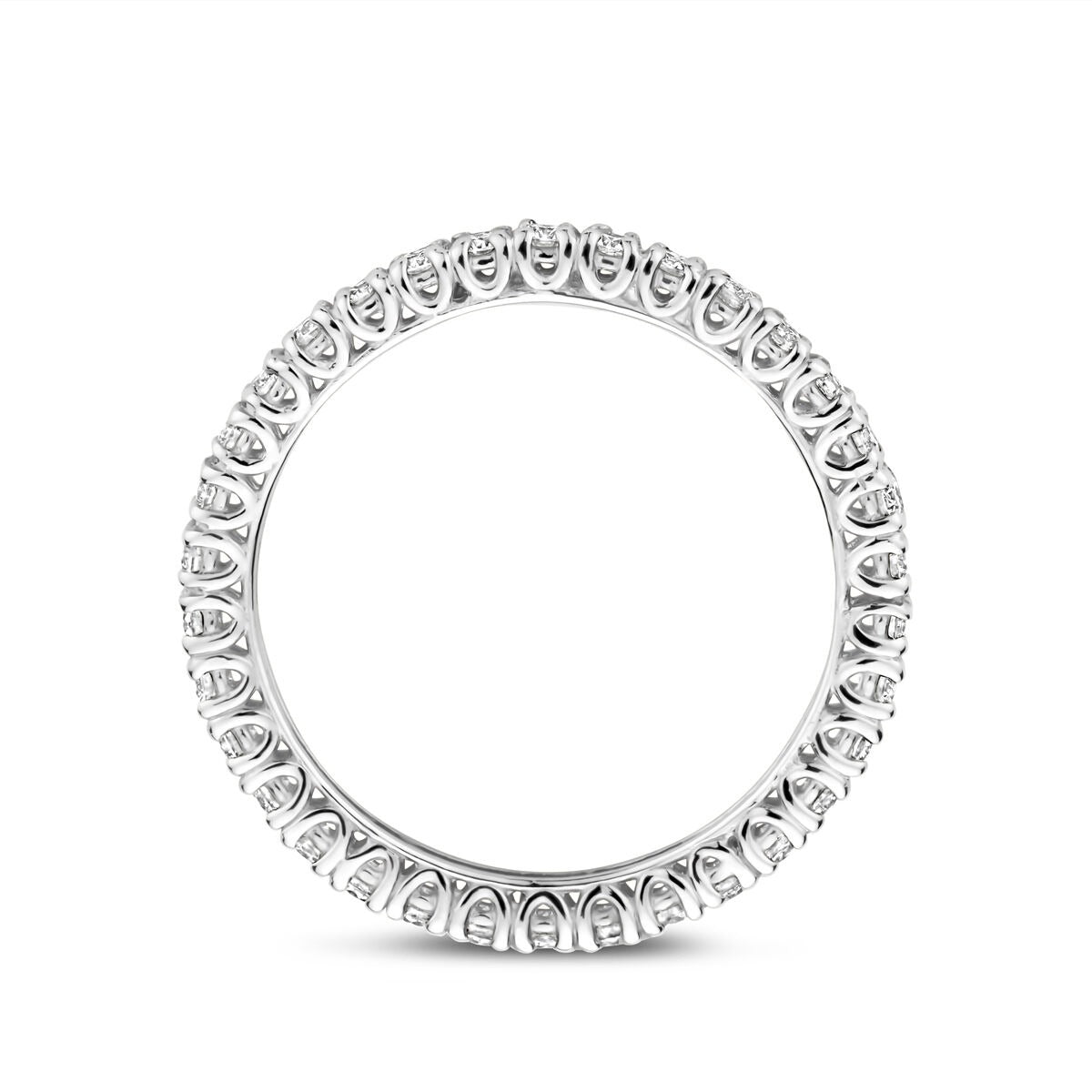 14k Białe Złoto Pierścionek Alliance z Diamentem – 0.70 ct
