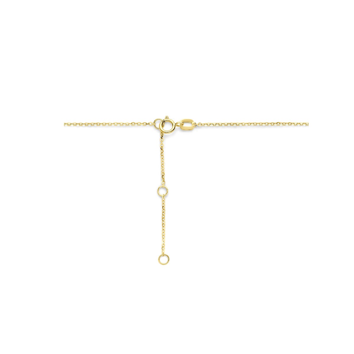 14k żółte złoto naszyjnik z okręgiem i cyrkonią – 40-44cm