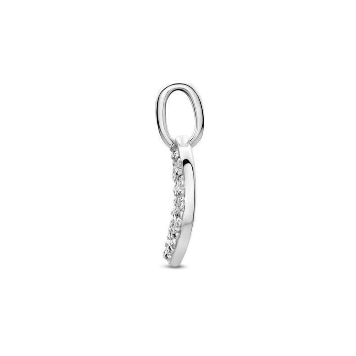 Gerhodineerd zilveren hanger met zirkonia