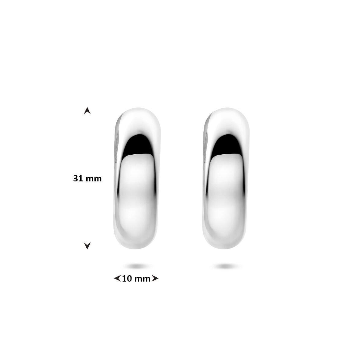 Stalowe Kolczyki Koła Srebrny – 31x10mm