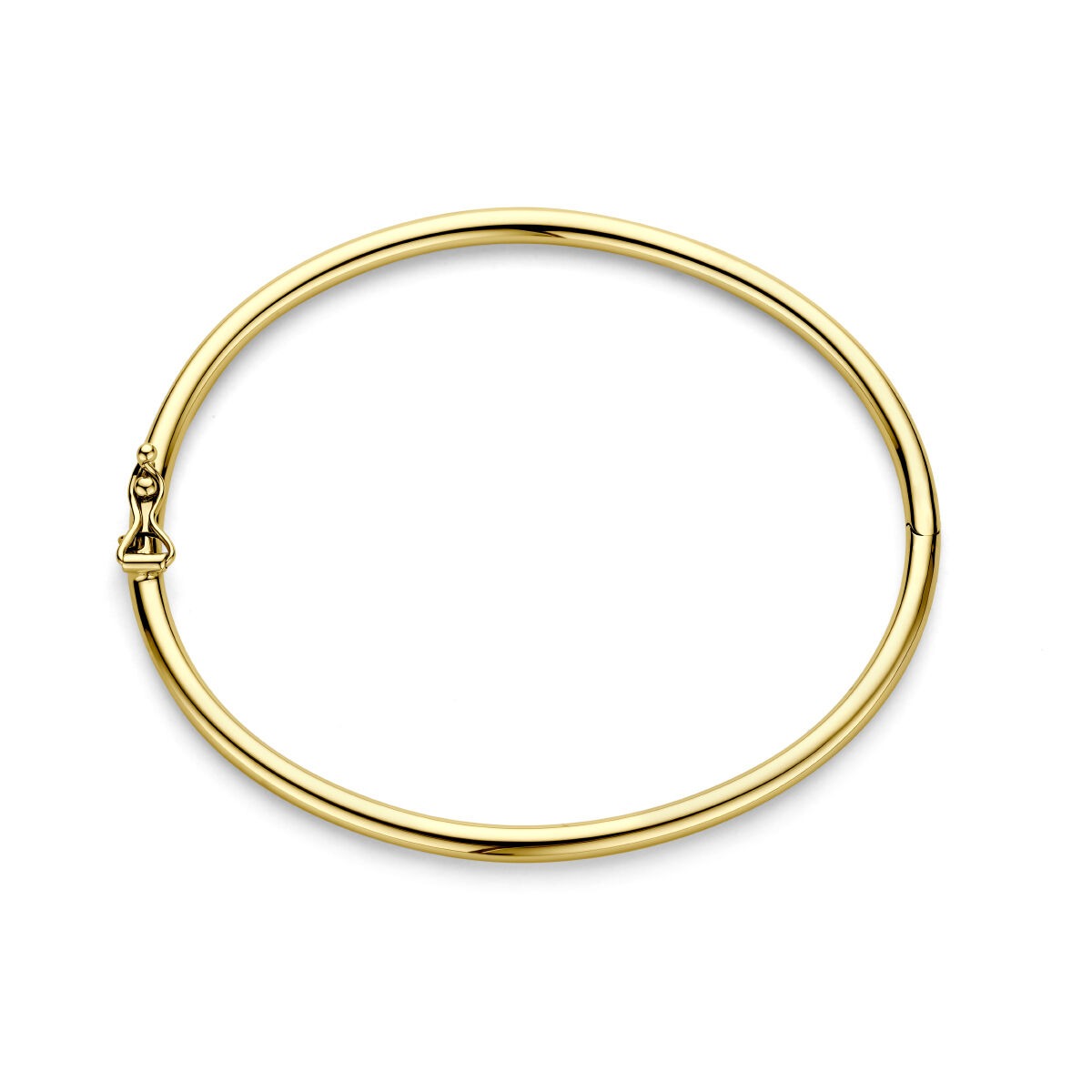 Złota bransoletka bangle – 9k żółte złoto z zapięciem na zawias