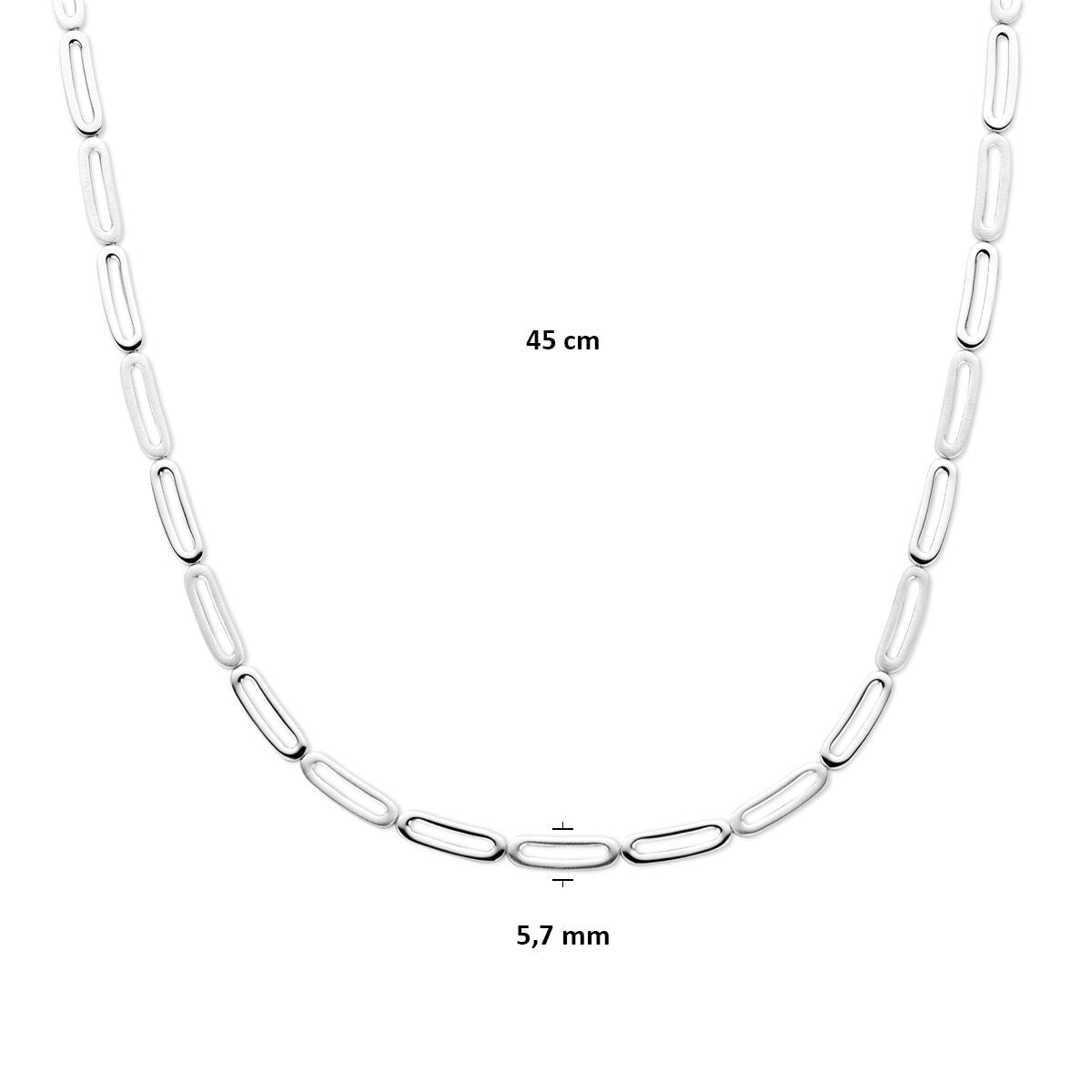Gerhodinowany naszyjnik damski ze srebra 925 bez wisiorka 5,7 mm 45 cm