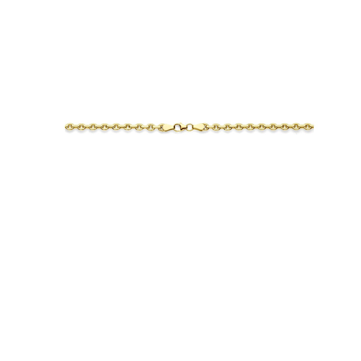 14k żółte złoto naszyjnik z srebrnym rdzeniem – Silgold anker collier