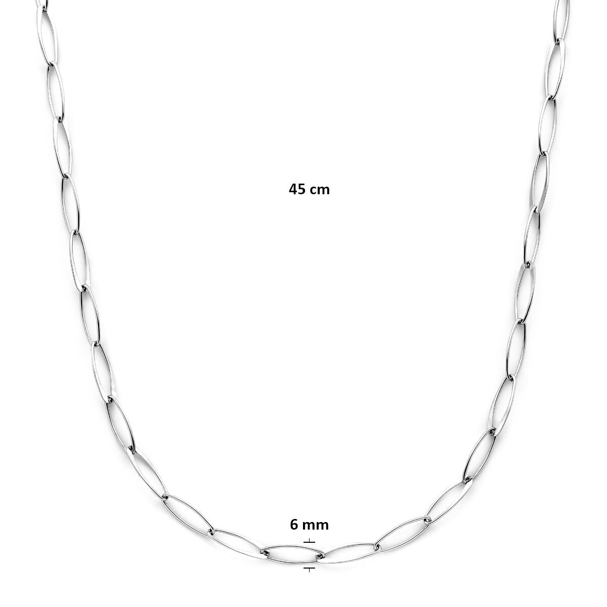 naszyjnik anker 6 mm 45 cm srebro rodowane 6 mm 45 cm