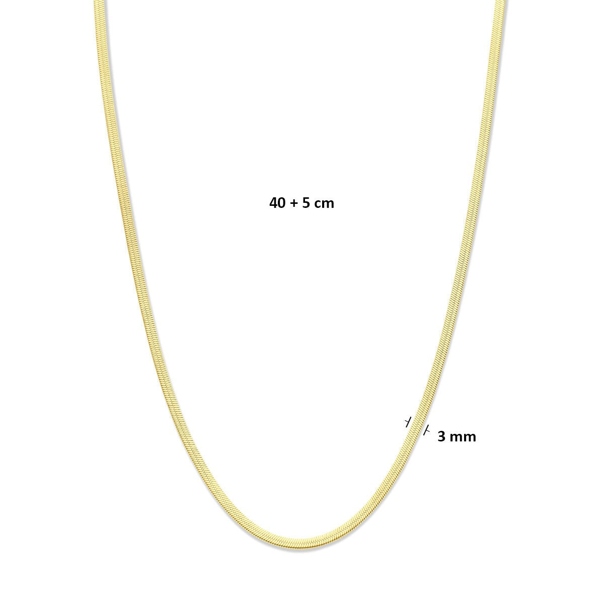 Złoty stalowy naszyjnik omega 3mm – 40-45cm