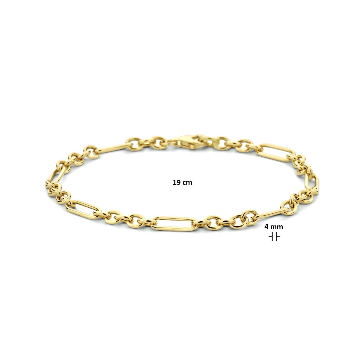 19 cm bransoletka kotwiczna w żółtym złocie 9k