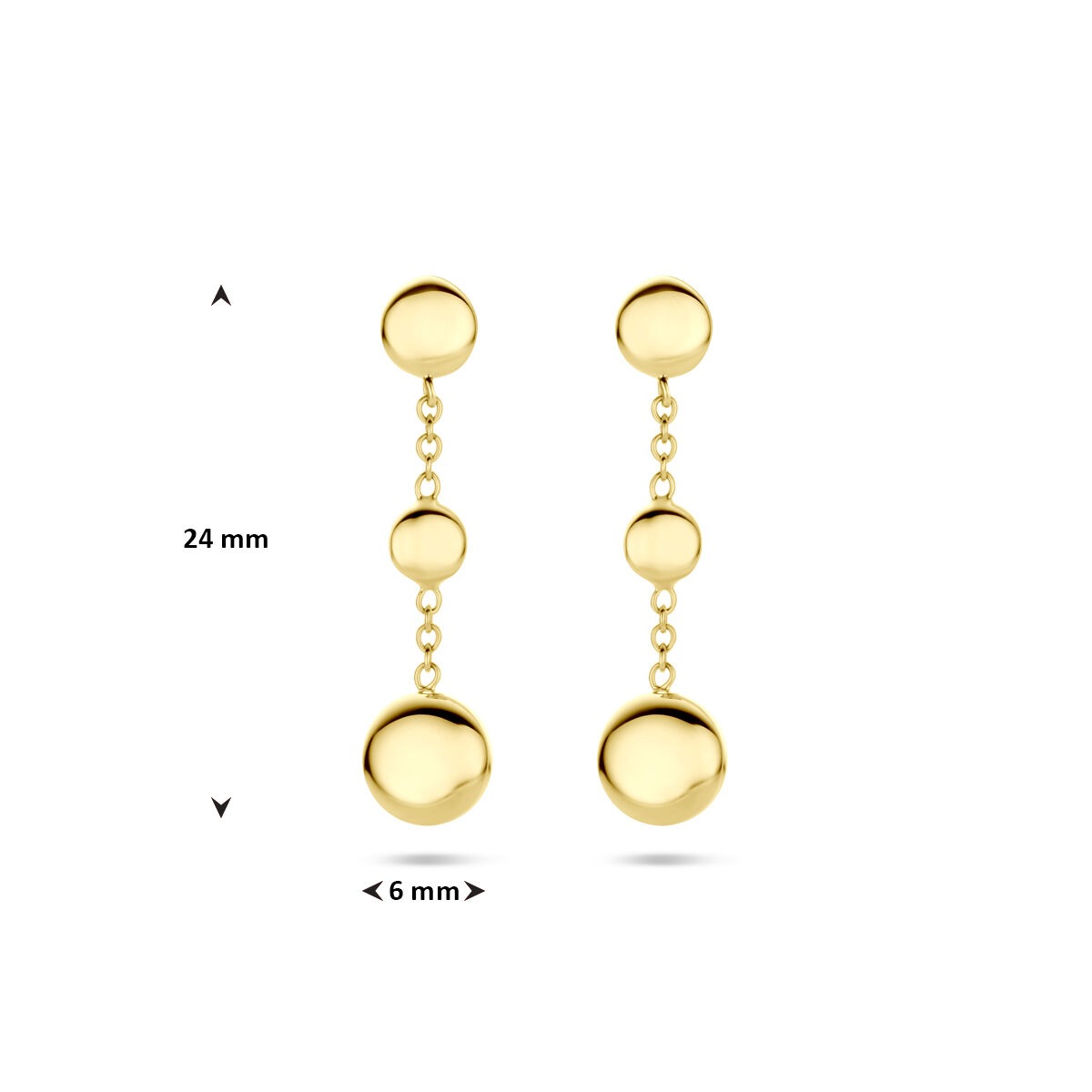 kolczyki 24 mm 14K żółte złoto